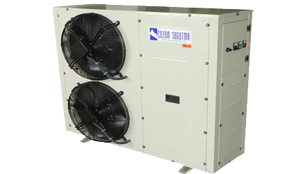 The CZM series are low noise condensing units specially designedfor low and high temperature application of display cabinets, ice machines, small and medium cold rooms. Electrostatically powder painted galvanized steel. Which provides excellum UV and corrosion protection, is used for casing.
